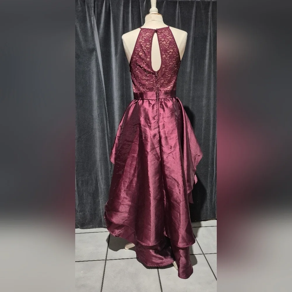 Emerald Sundae Burgundy Lace Kids Dress